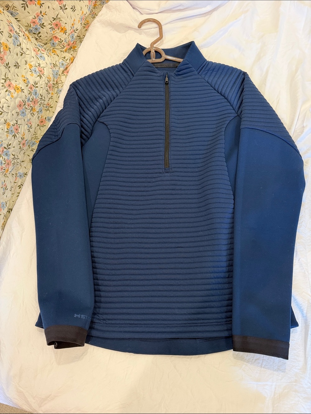 Under Armour Women's Navy Ribbed Quarter-Zip Performance Jacket